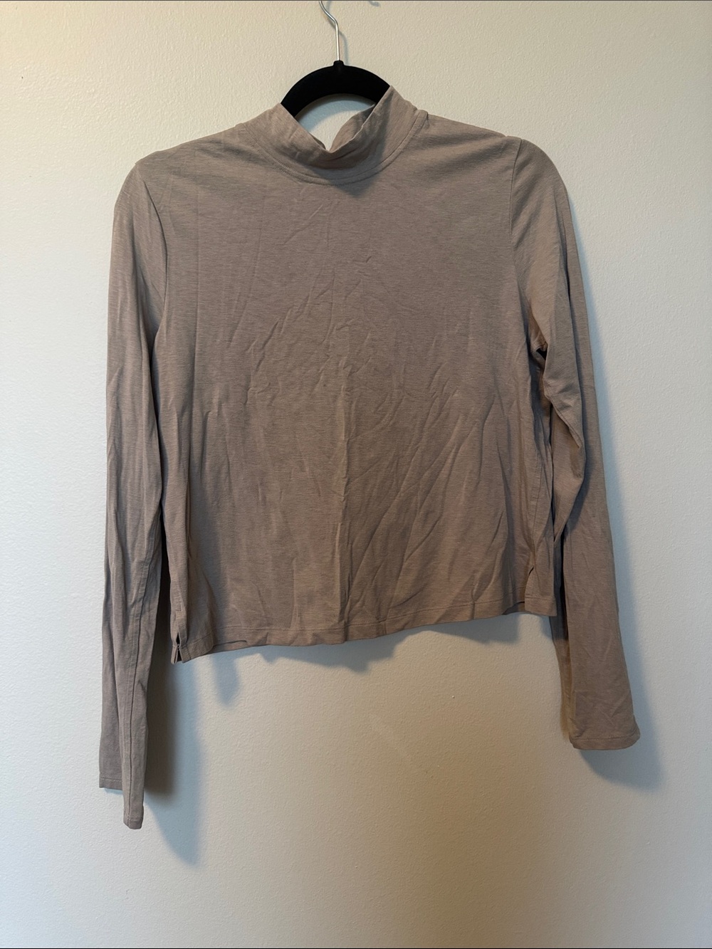 Lululemon Long Sleeve Mock Neck Top Taupe Brown